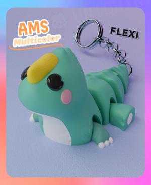 Flexi Proceratosaurus Dinosaur Keychain (Multicolor)