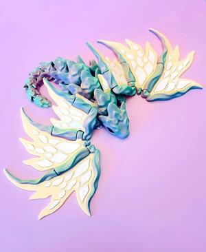 stone dragon — articulated flexi print-in-place fidget fantasy creature