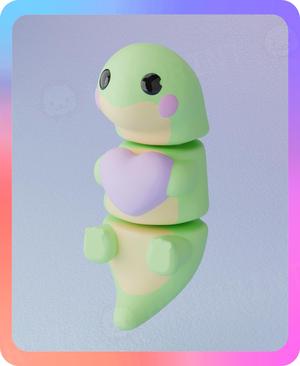Flexi Dino and the Valentine’s Heart Keychain (Single Color)