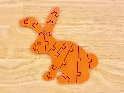 Articulated Sitting Bunny Rabbit - Small