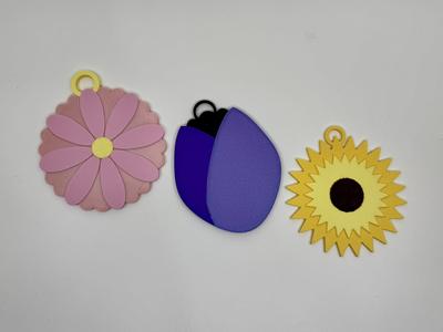 Spring Flower Themed Ornaments