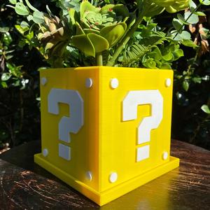 Question Box Planter (Mario Themed) | 2 Versions - Single Color and Dual Color Print