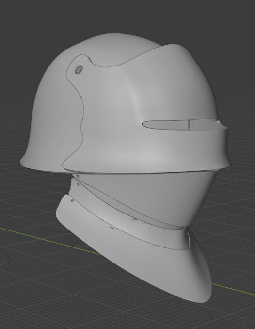 German Sallet helmet with Bevor Improved 