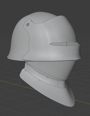 German Sallet helmet with Bevor Improved 