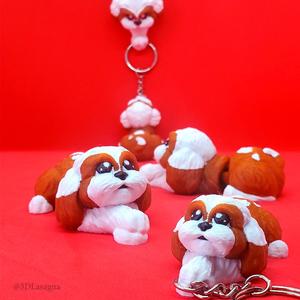 Adorable Articulated Shih Tzu Magnet & Keychain