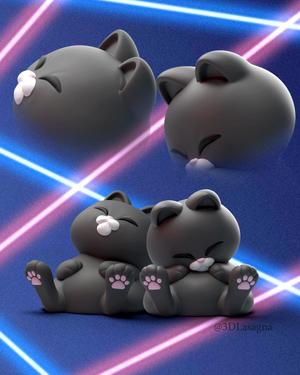 3DL Sleeping Cats