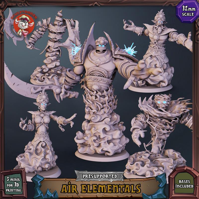Air Elementals - 32mm scale pre-supported set