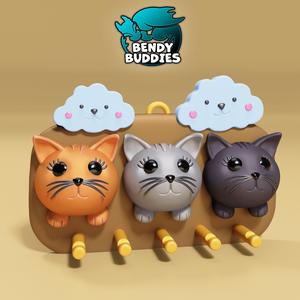 Keyholder Kitty Keeper / Cat Key Holder Wall / Cute Kitten Home Decor / Key Item Hooks / Keychain Organizer Rack / Items Hanger Decoration