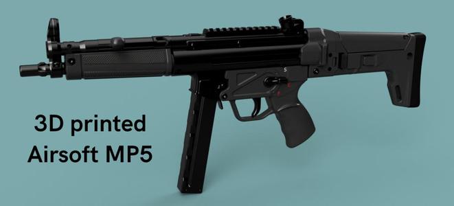 Customizable bits for PAMP5 (Printable Airsoft MP5)