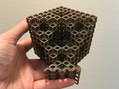 Wireframe Rhombic Dodecahedral Sierpiński Octahedron Fractal Structure - Level 3
