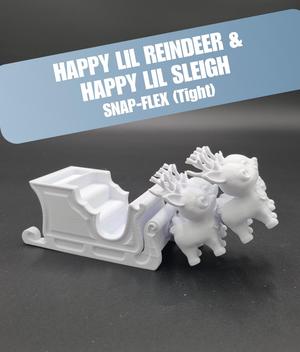 Happy Lil Reindeer & Sleigh - Articulated Snap-Flex Fidget (Tight Joints)