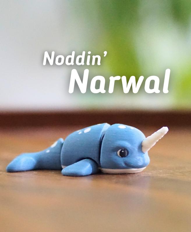 Noddin' Narwal - Articulated fidget Narwal - Ludo animal