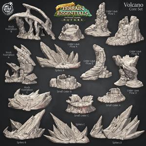 Volcano Terrain Set (Pre-Supported) - Terrain
