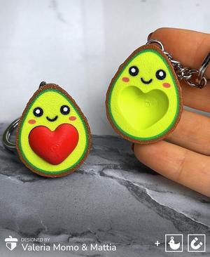 Avocado Couple Keychain, Romantic San Valentine Gift, Heart