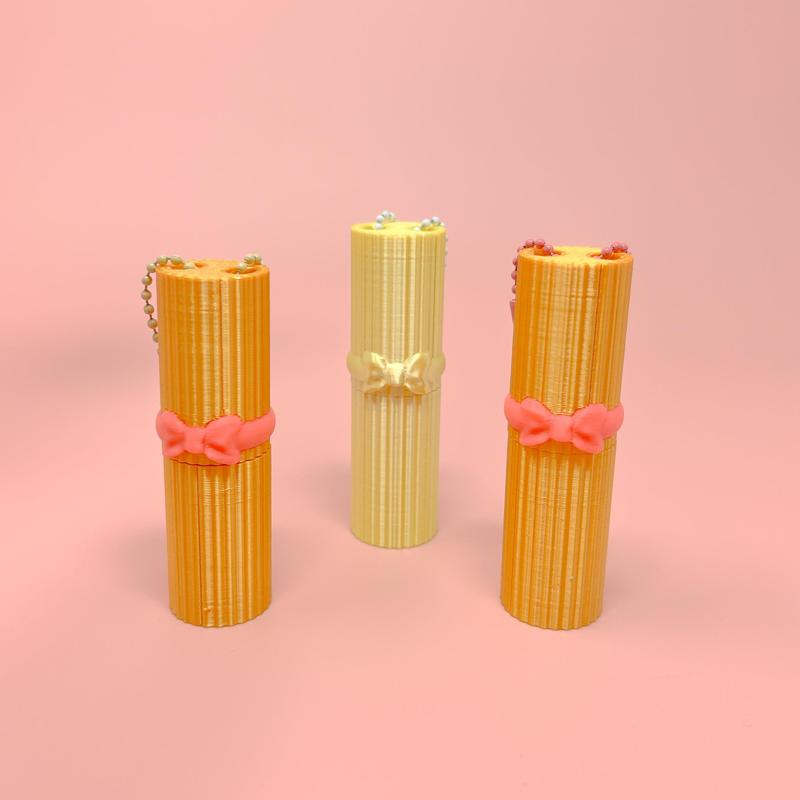 Lip Balm Holder Keychain - Retro Bullet Lipstick Style, Midcentury Aesthetic, AMS & Non-AMS