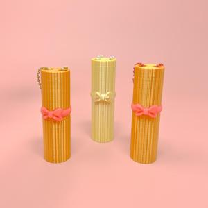 Lip Balm Holder Keychain - Retro Bullet Lipstick Style, Midcentury Aesthetic, AMS & Non-AMS