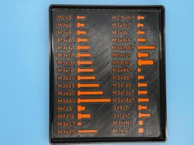 Comprehensive Sorting/Sizing Tray for Prusa Fasteners and Spare Parts