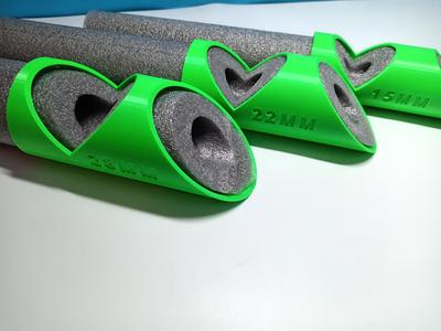 Pipe Lagging Insulation - Template Jig - Cutter - 15mm 22mm 28mm
