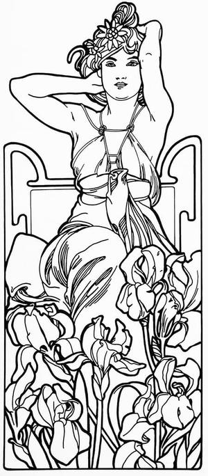 MUCHA WINDOW DESIGN 3 - 1:12 DOLLHOUSE SCALE