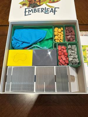 Emberleaf Boardgame Insert - No Lid Lift, Fits Sleeves, Shake Proof