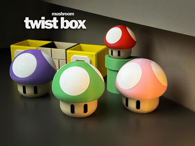 Super Mario 1up mushroom Pilz container box game