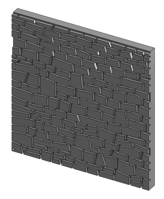N Scale Limestone Wall Tile