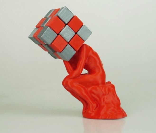 The Thinker / Rubik's Cube 