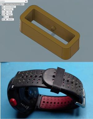 Free loop for GARMIN FORERUNNER 235 watch strap inside is 23mm by 6.5mm