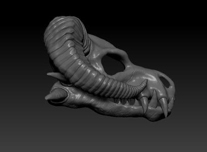 RAM-HORN Dragon Skull