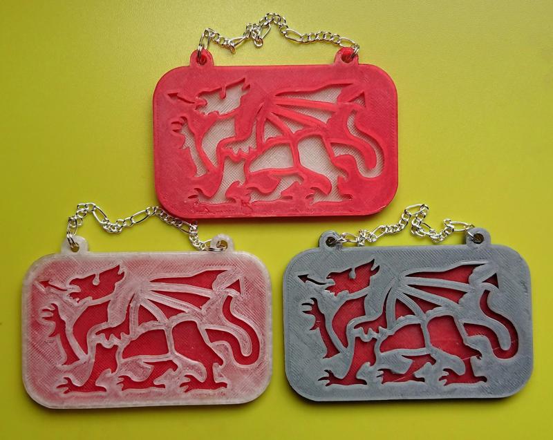 Red Dragon plaque wall hangar (based on Welsh Flag)