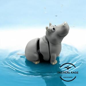 Baby Hippo Flexy - Moo Deng Inspired Articulating Pygmy Hippo