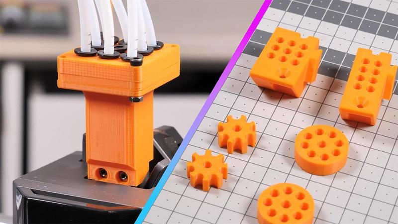 8 colors on Anycubic Kobra 3 Combo Splitter for 8 spools with 2 Ace Pro - No support required