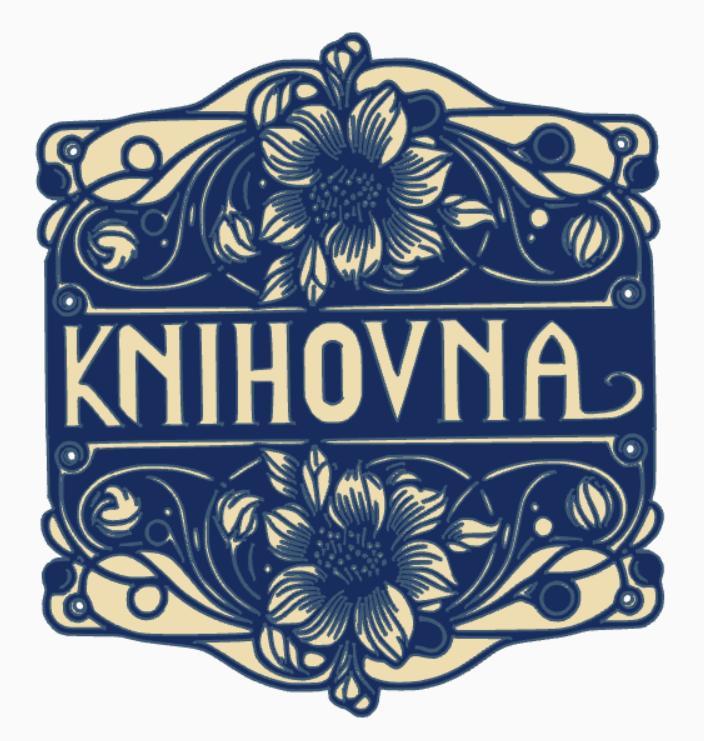 Cedullka / nápis: KNIHOVNA