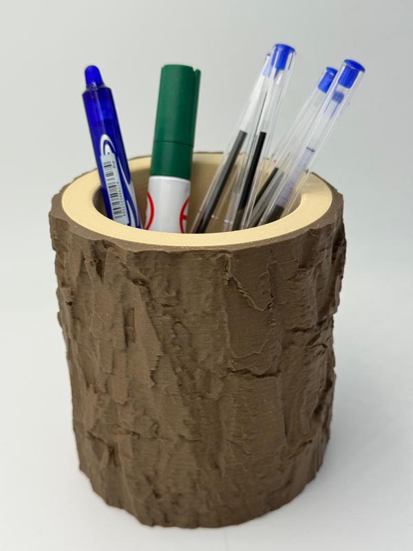 Wooden Log Pencil Pot