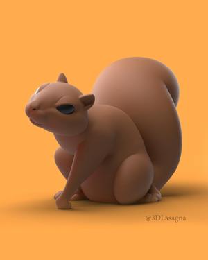 3DL Super Hero Landing Squirrel