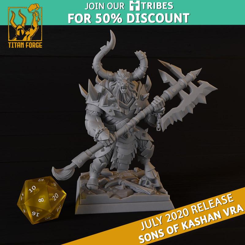 Minotaur Krovix - Sons of Kashan Vra - Titan Forge Miniatures July 2020