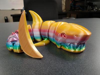 Curled Articulated Shark, reduced file size.