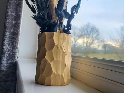 Hyper-realistic Wooden Carved Pot Natural Vase