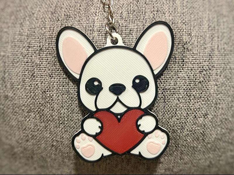 French Bulldog heart – Valentine’s Day Keychain