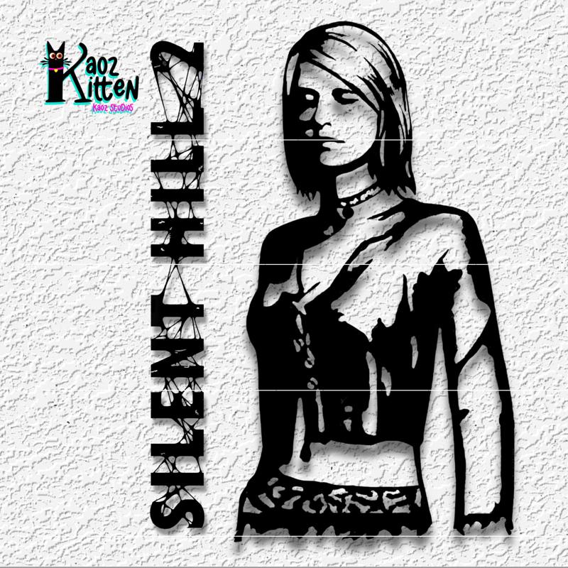 silent hill 2 wall art mary / maria character decor 2 files