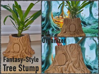 Fantasy-Style Tree Stump Pot or Organizer