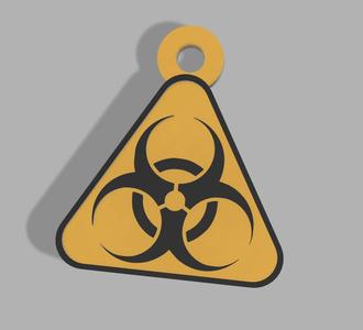 Hazard symbol keychains and template - Includes step files
