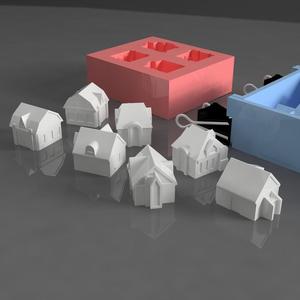 Mold for creating mini houses in cement or plaster