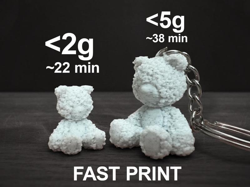 Mini Fuzzy Bear Keychain | FAST PRINT <2g 