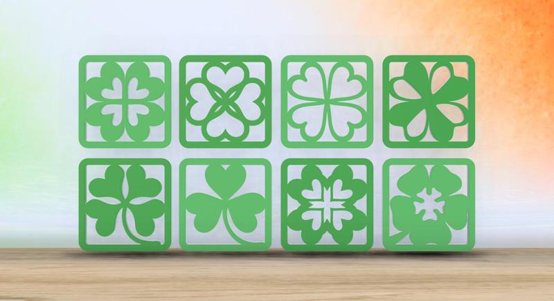 Shamrock Themed - 8 Coaster Set - Set 2