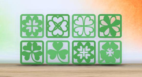 Shamrock Themed - 8 Coaster Set - Set 2