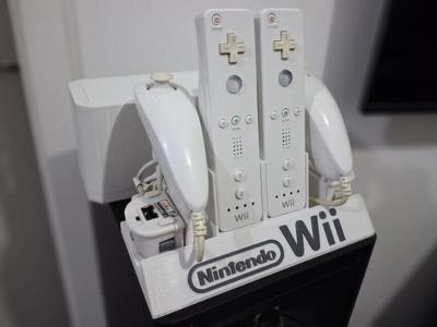 Nintendo Wii Controller Stand with enclosure for the Wiimote sleeves