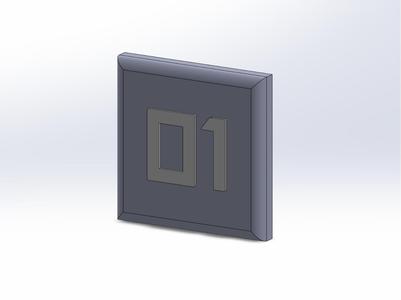 Organizer tile tag (Number 01)