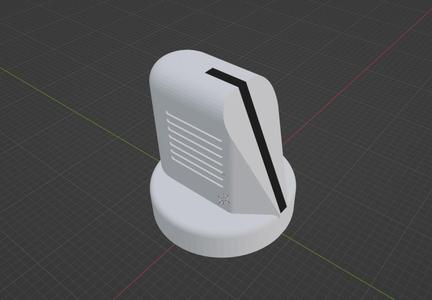 Airbus-style dimmer/rotary switch knob with pointer-inlay 80% scale for 6mm knurrled axis