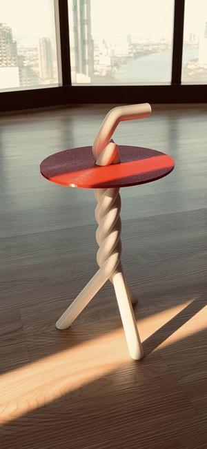 Twisted Table – 3D-Printed Side Table